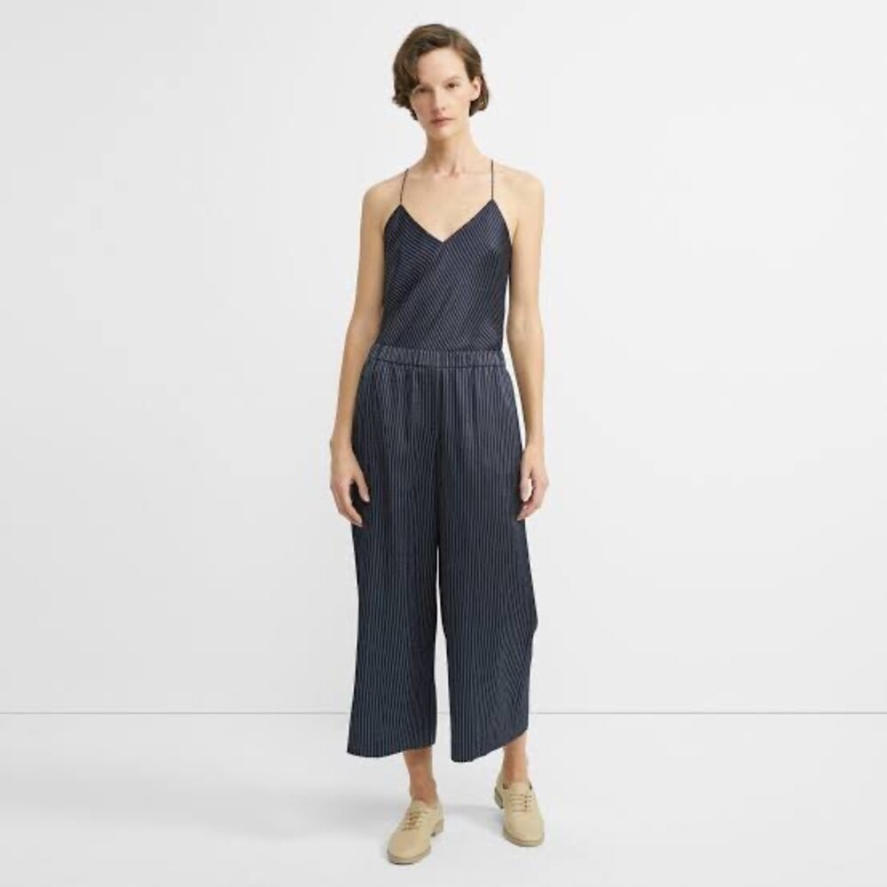 Theory Black Wide Leg Pants Size Petite